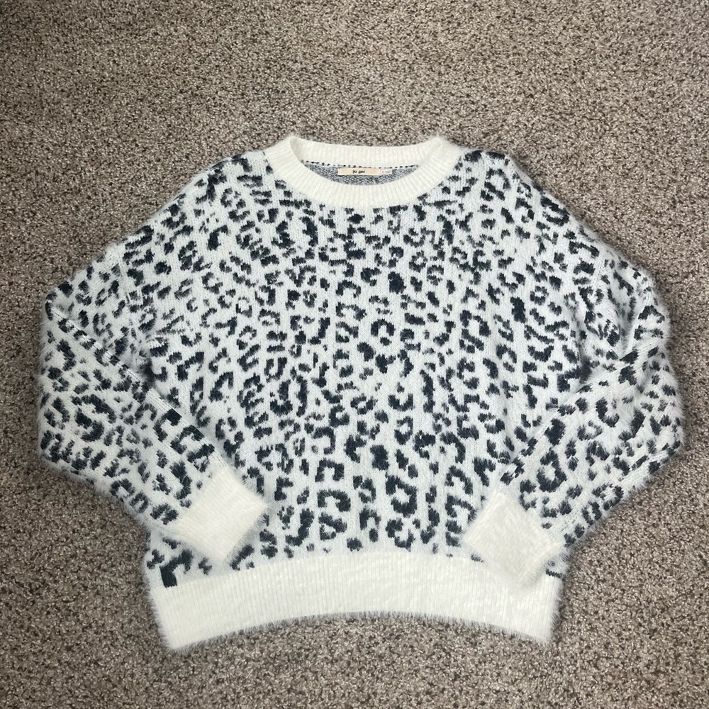 Francesca’s Sweater Cheetah Print Oversized Size S